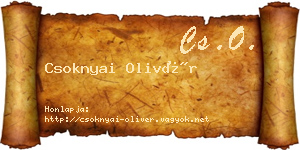 Csoknyai Olivér névjegykártya